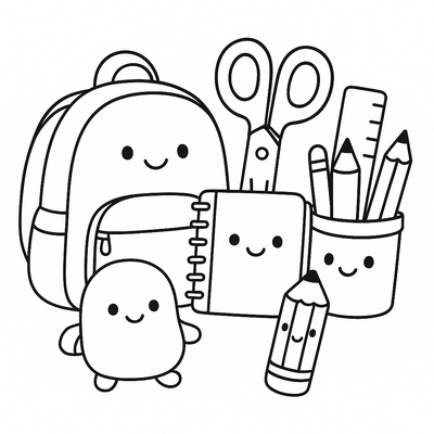 School Supplies Coloring Pages for Kids – Creative 2026