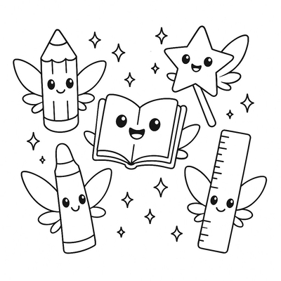School Supplies Coloring Pages for Kids – Creative 2026