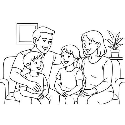 Small Family Coloring Pages for Kids – Meaningful 2026