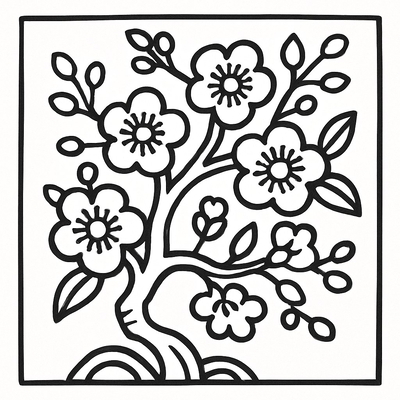 Tet Apricot Blossom Coloring Pages for Kids – Creative Fun 2026