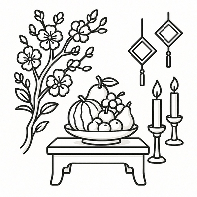Tet Apricot Blossom Coloring Pages for Kids – Creative Fun 2026