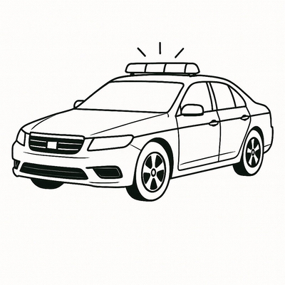 White 4-Seat Car Coloring Pages for Kids 2026