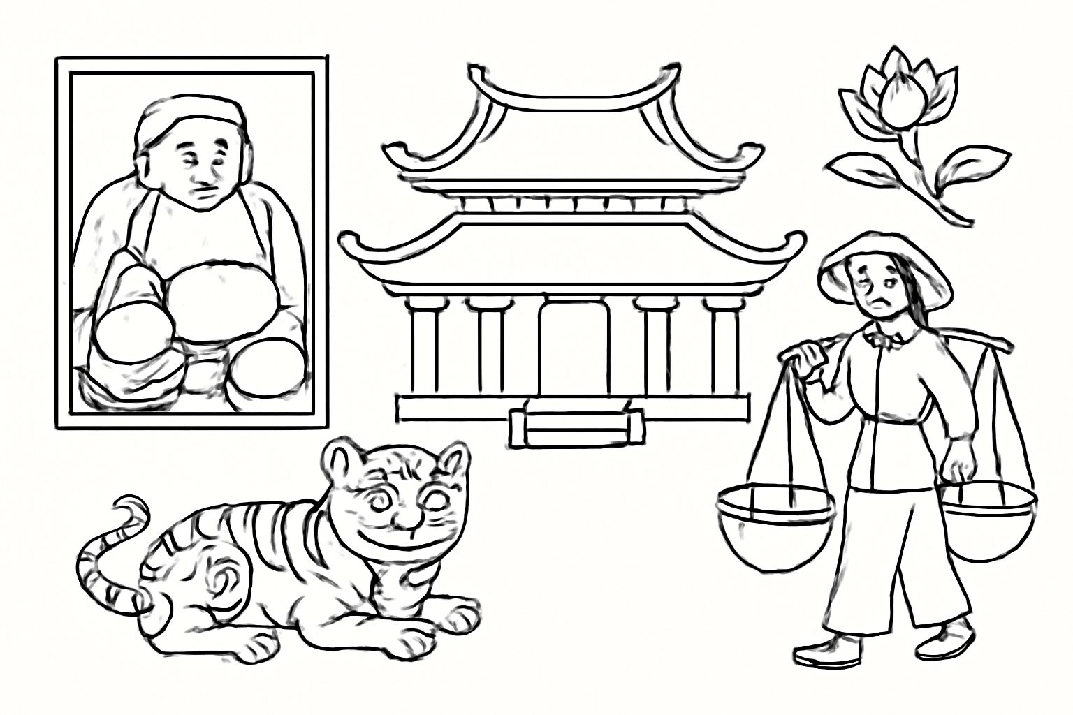 Vietnamese Folk Art Style