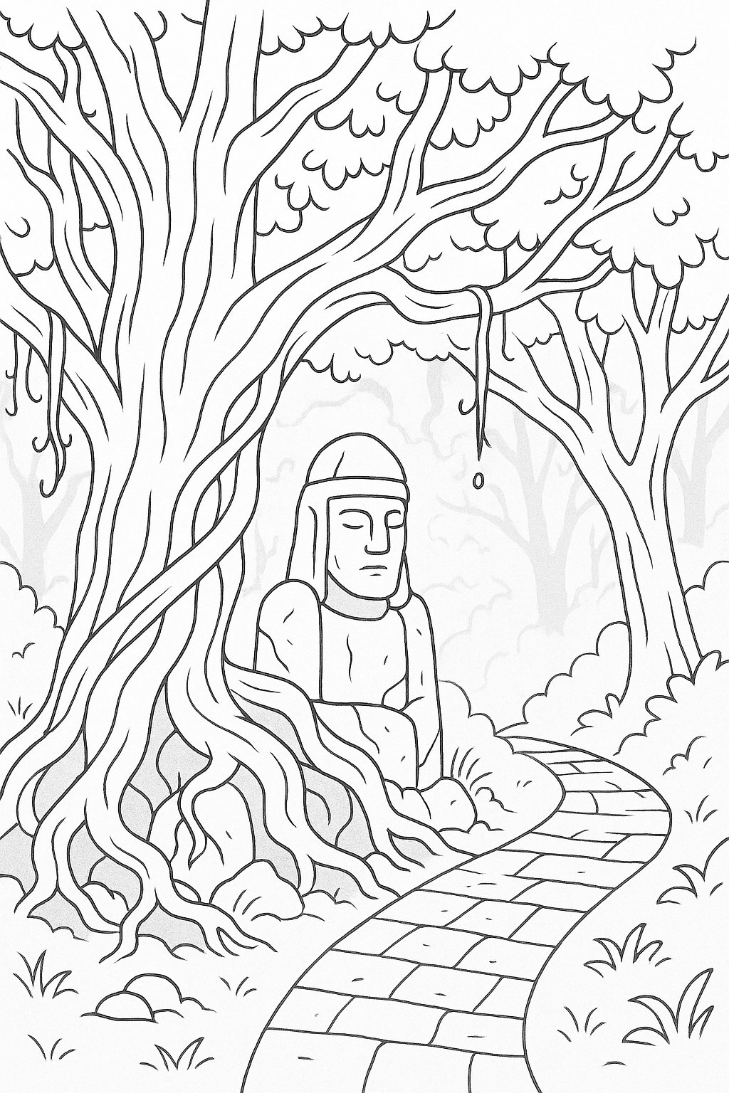 Ancient Forest Coloring Page