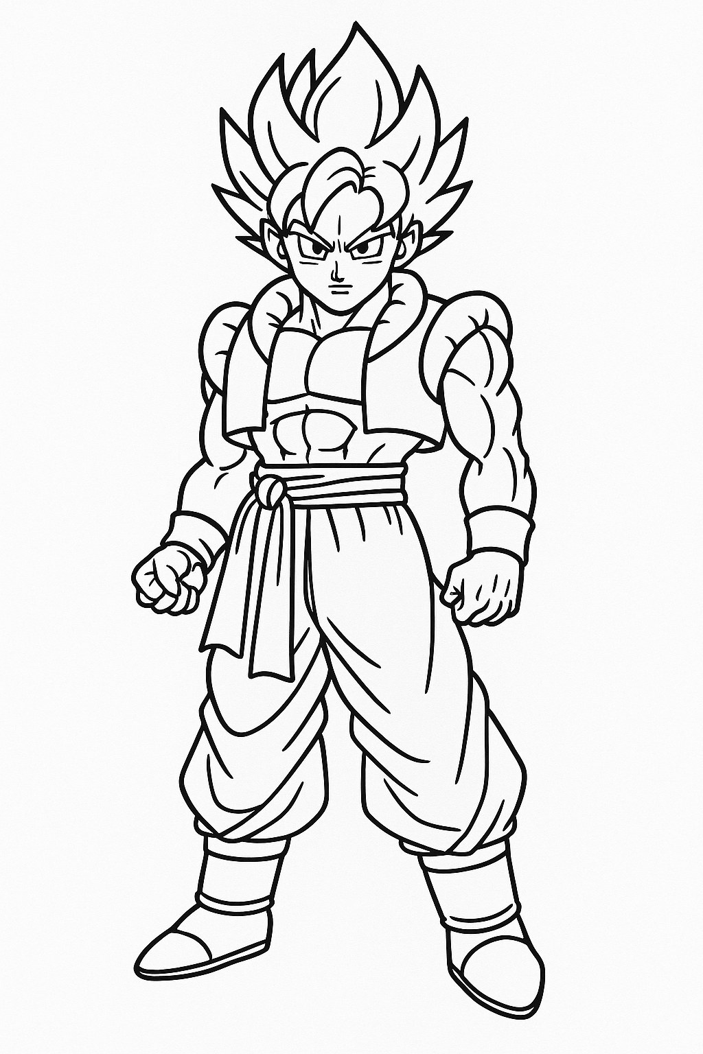 Gogeta in Classic Cartoon Style