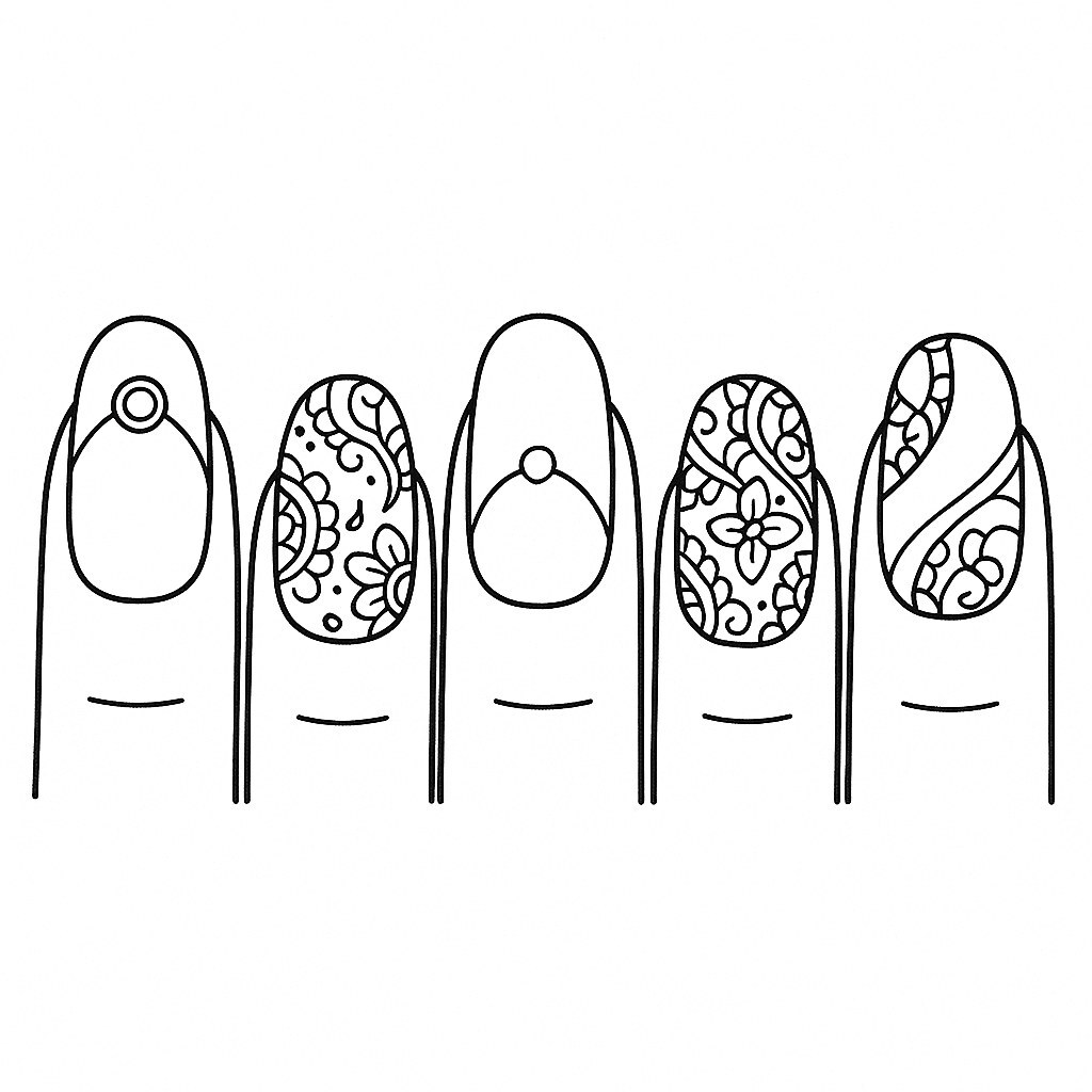 Luxury Nail Art Coloring