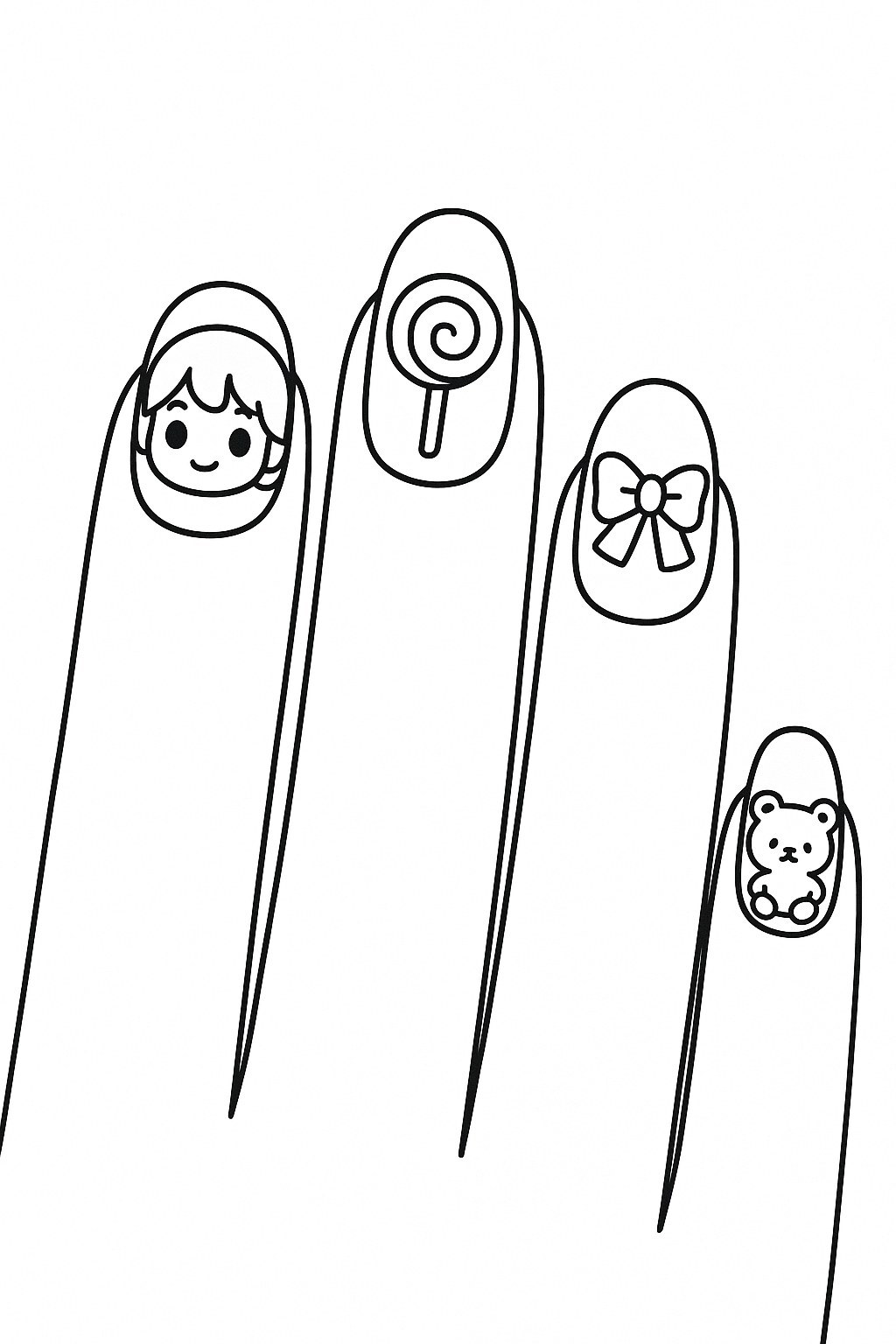 Cute Nail Art Coloring