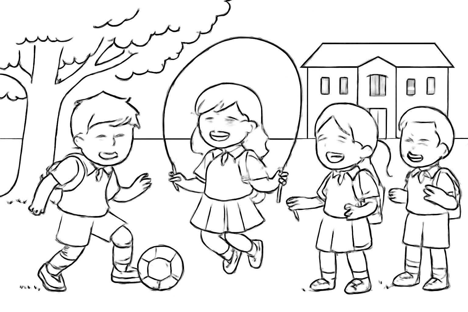 Students on the Schoolyard