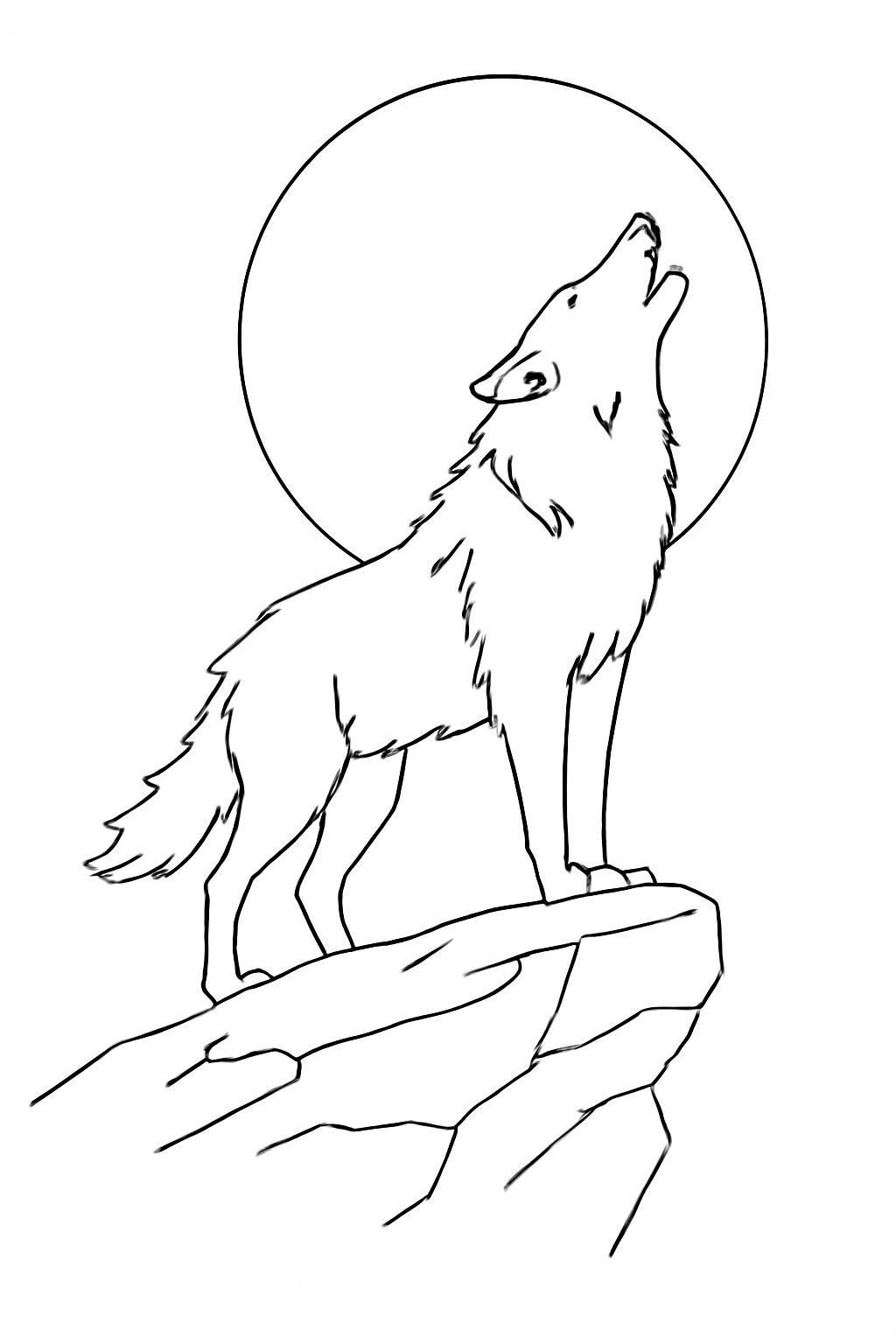 Wolf Howling at the Moon