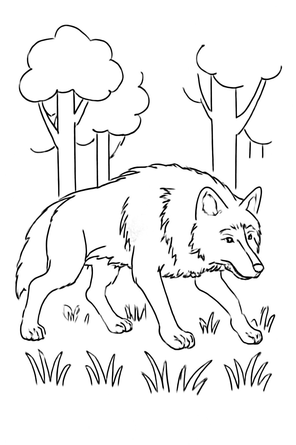 Wild Wolf in the Forest