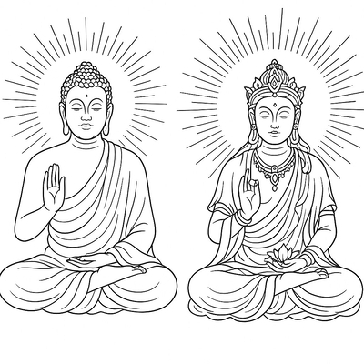 Buddhist Coloring Pages for Kids 2026 – Beautiful Printable PDF