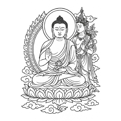 Buddhist Coloring Pages for Kids 2026 – Beautiful Printable PDF