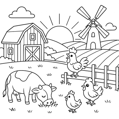 Farm Coloring Pages for Kids – Cutest Designs 2026