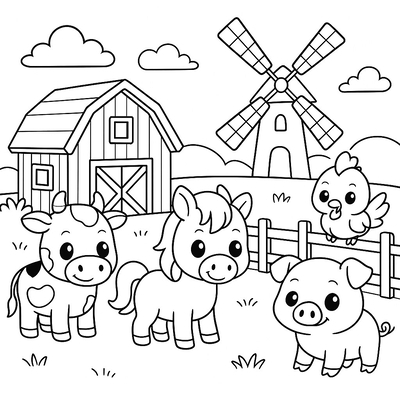 Farm Coloring Pages for Kids – Cutest Designs 2026