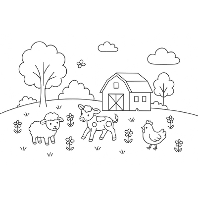 Farm Coloring Pages for Kids – Cutest Designs 2026