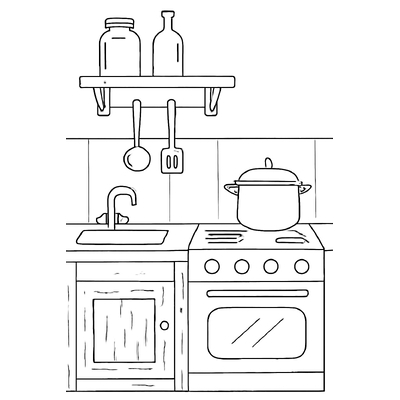 Kitchen Coloring Pages for Kids – Cute &amp; Creative 2026