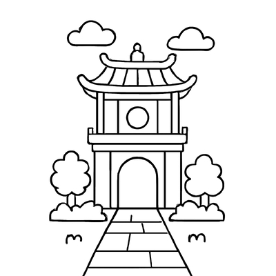 Temple of Literature Coloring Pages for Kids 2026 – Learn History Through Colors