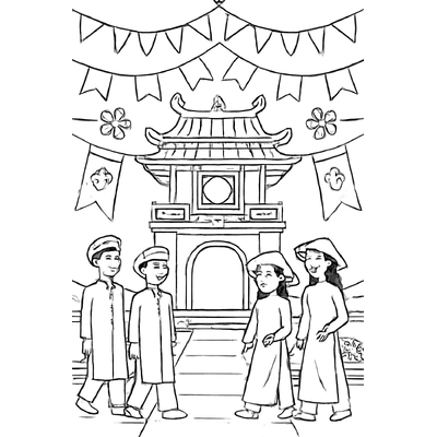 Temple of Literature Coloring Pages for Kids 2026 – Learn History Through Colors