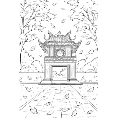Temple of Literature Coloring Pages for Kids 2026 – Learn History Through Colors