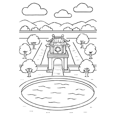 Temple of Literature Coloring Pages for Kids 2026 – Learn History Through Colors