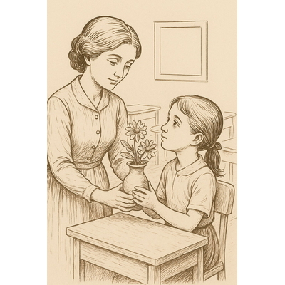 Best Coloring Pages of Kids Giving Flowers to Teachers 2026