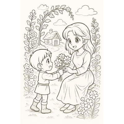 Best Coloring Pages of Kids Giving Flowers to Teachers 2026
